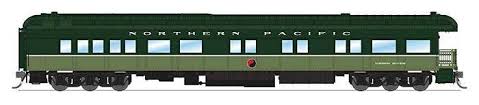 BROADWAY LIMITED HO Heavyweight Business Car Observation - Ready to Run -- Northern Pacific "Green River" (Loewy 2-Tone Green)