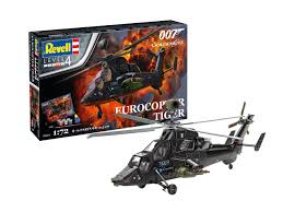 REVELL 1/72 James Bond Eurocopter Tiger Helicopter from GoldenEye Movie w/paint & glue