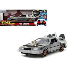JADA 	1/24 Back to the Future Part III DeLorean Car Time Machine Lighted w/Rail Wheels