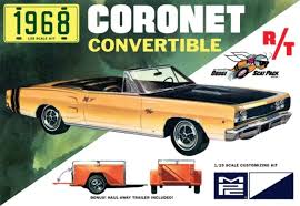 MPC  1/25 1968 Dodge Coronet Convertible w/Trailer
