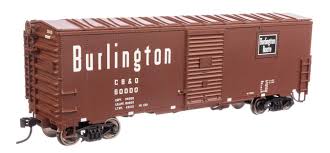 WALTHERS HO 40' Association of American Railroads Modernized 1948 Boxcar - Ready to Run -- Chicago, Burlington & Quincy #60000