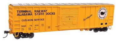 WALTHERS HO 50' ACF Exterior Post Boxcar -  Terminal Railway Alabama State Docks TASD #78329