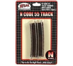 ATLAS N Code 55 TRACK10" Radius Half Section (6 pcs/pk)