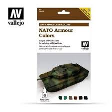 VALLEJO 8ml bottle AFV NATO armor model color paint set 6pc