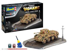 REVELL 1/76 SdKfz 234/2 Puma Armored Vehicle Diorama Set w/paint & glue