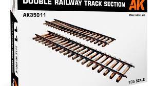 AKI 1/35 Double Railway 7.5" Long Track Sections