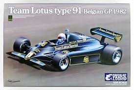 EBBRO 1/20 1982 Lotus Type 91 Team Lotus F1 Belgian Grand Prix Race Car