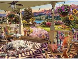 RAVENSBURGER 750-PIECE PUZZLE Cozy Front Porch Large Format