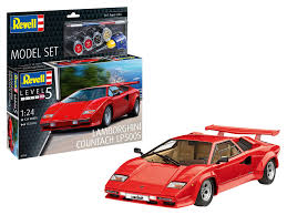 REVELL 1/24 Lamborghini Countach LP500S Sports Car w/paint & glue