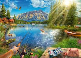 RAVENSBURGER 1000-PIECE PUZZLE Life at the Lake