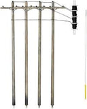 WOODLAND SCENICS HO Utility: Pre-Wired Poles, Single Crossbar
