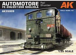 AKI 1/35 Automotore FS 206/207/208 Sogliola Rail Shunter Locomotive w/Track Section & Figure