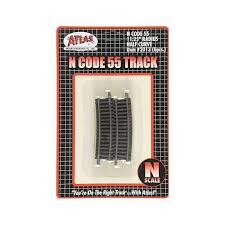 ATLAS N  Code 55 TRACK 18.75" Radius Half Curve (6 pcs/pk)