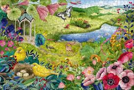RAVENSBURGER 500-PIECE PUZZLE WOOD: Nature Garden