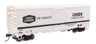 WALTHERS HO 40' Association of American Railroads Modernized 1948 Boxcar - Ready to Run -- Linde Gas LAPX #2050