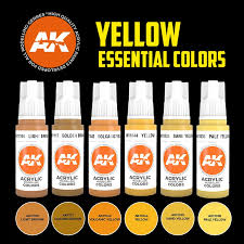 AKI Yellow Essential 3G Acrylic Paint Set (6 Colors) 17ml Bottles