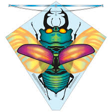 X Kites BuzzKite Beetle Poly Diamond Kite, 28 Inches Tall