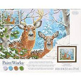 DIMENSIONS Whitetail Deer Winter Paint by Number (14"x11")