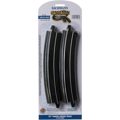 BACHMANN HO 22" Radius Curved Track (Black Roadbed)