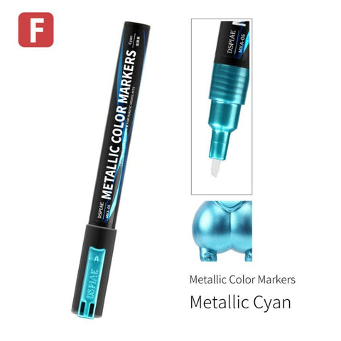 DSPIAE Super Metallic Cyan Dual Tip Acrylic Paint Marker