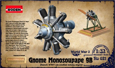 RODEN 1/32 Gnome Monosoupape 9B WWI Air-Cooled Rotary Aircraft Engine