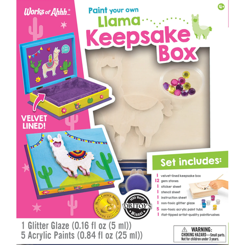 MASTER PIECE Llama Keepsake Box Wood Paint Set