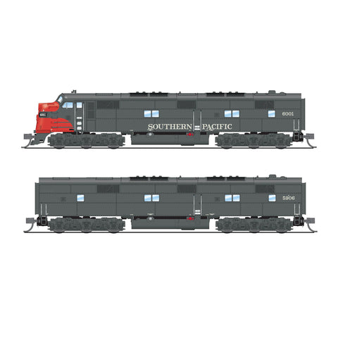 BROADWAY LIMITED N  EMD E7A/Unpowered B Set w/Sound & DCC - Paragon4(TM) -- Southern Pacific #6001, 5906 (gray, red)