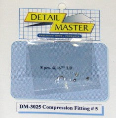DETAIL MASTER	1/24-1/25 Compression Fitting #5 (8pc)