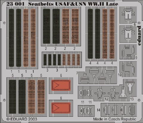 EDUARD 1/24 Aircraft- USAF & USN WWII Late Seatbelts (Painted)