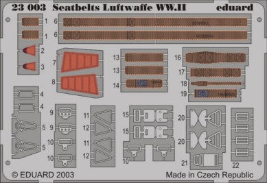 EDUARD 	1/24 Aircraft- Luftwaffe WWII Seatbelts (Painted)