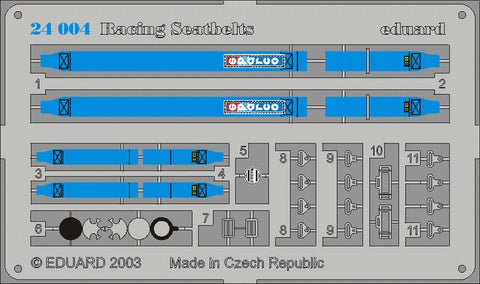 EDUARD 1/24 Racing Car Seatbelts- Sparco 4-Points Blue (Painted)