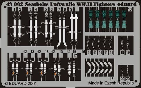 EDUARD 	1/48 Aircraft- Luftwaffe Fighter WWII Seatbelts (Painted)