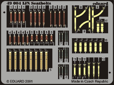 EDUARD 1/48 Aircraft- IJN Seatbelts (Painted)