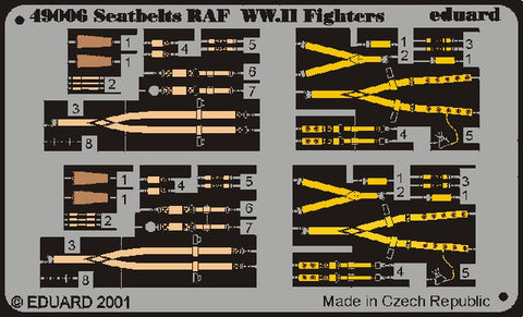 EDUARD 1/48 Aircraft- RAF WWII Seatbelts (Painted)
