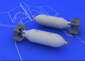 EDUARD 1/48 Aircraft- US 500lb Bombs (2) (Photo-Etch & Resin)