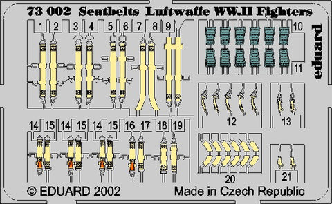 EDUARD 	1/72 Aircraft- Luftwaffe Fighter WWII Seatbelts (Painted)