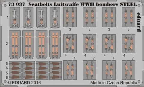 EDUARD 1/72 Aircraft- Luftwaffe Steel Bomber WWII Seatbelts (Painted)