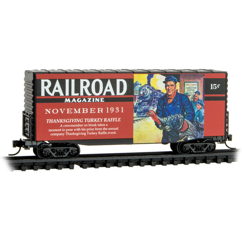 MICRO-TRAINS N Railroad Magazine "Thanksgiving Turkey Raffle" 40' Hy-Cube Box Car, November 1931