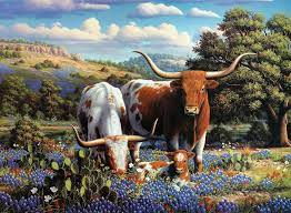 RAVENSBURGER 500-PIECE PUZZLE Loving Longhorns