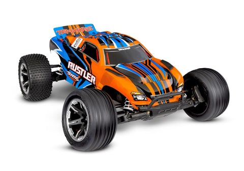 TRAXXAS  Rustler 2WD HD w/USB-C ORANGE