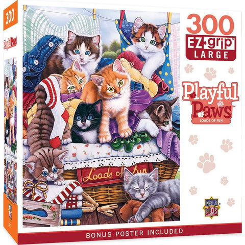 MASTER PIECES 300-PIECE PUZZLE EZ GRIP Playful Paws - Loads of Fun