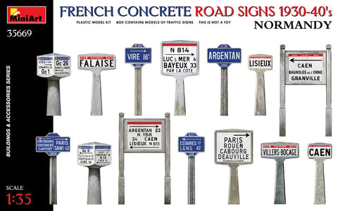 MINIART  1/35 French Concrete Road Signs Normandy 1930-40s
