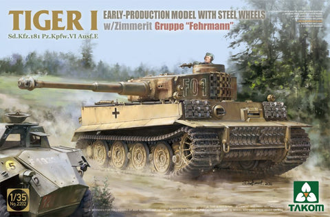 TAKOM 1/35 Tiger I Early Production SdKfz 181 PzKpfw VI Ausf E Tank w/Steel Wheels & Zimmerit