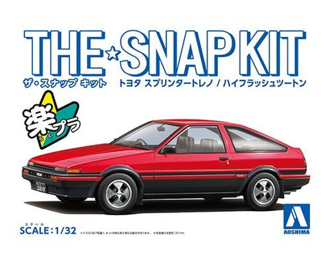 AOSHIMA 1/32 Toyota AE86 Sprinter Trueno Car (Snap Molded in Red/Black)