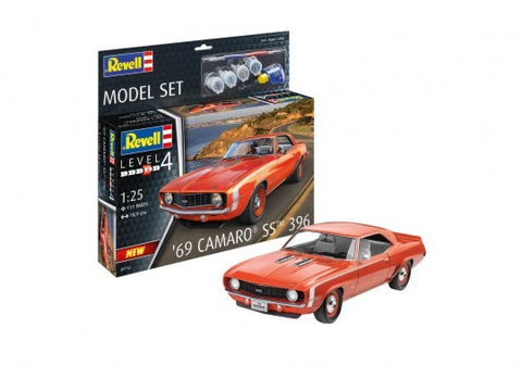 REVELL 1/25 1969 Camaro SS 396 Car w/paint & glue