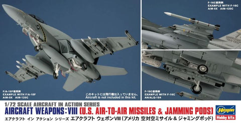 HASEGAWA 1/72 Weapons VIII - US Air-to-Air Missiles & Jamming Pods