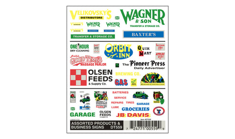 WOODLAND SCENICS Dry Transfer: Business Signs