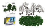 WOODLANDS SCENICS Realistic Tree Kit: Deciduous Medium Green 3" to 7" (6/pk)