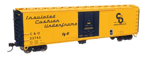 WALTHERS 50' PC&F Insulated Boxcar - Ready to Run -- Chesapeake & Ohio #22743