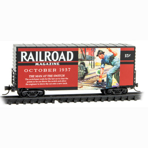 MICRO-TRAINS N Railroad Magazine "The Man At The Switch" 40' Hy-Cube Box Car, October 1937